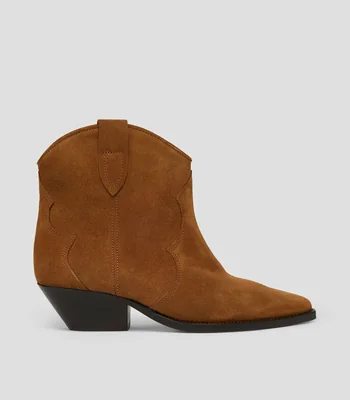 Botines con tacón bajo media luna Mujer