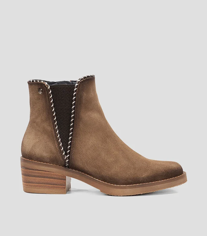 Botines con Tacón Ancho de 3.3 cm Mujer