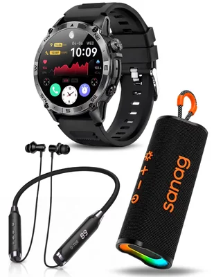 Kit Smartwatch R6 Pro con audífonos EG22 y bocina sanag M15 Gps integrado