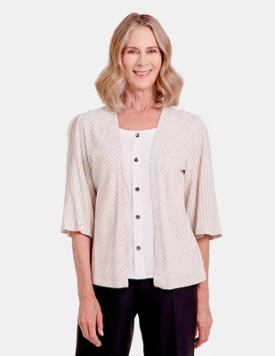 Blusa manga al codo para mujer