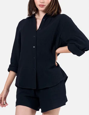 Blusa light cotton manga larga para mujer