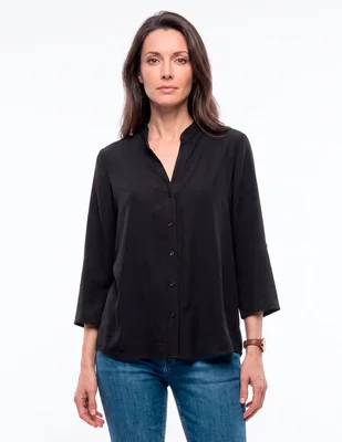 Blusa camisera manga 3/4 para mujer
