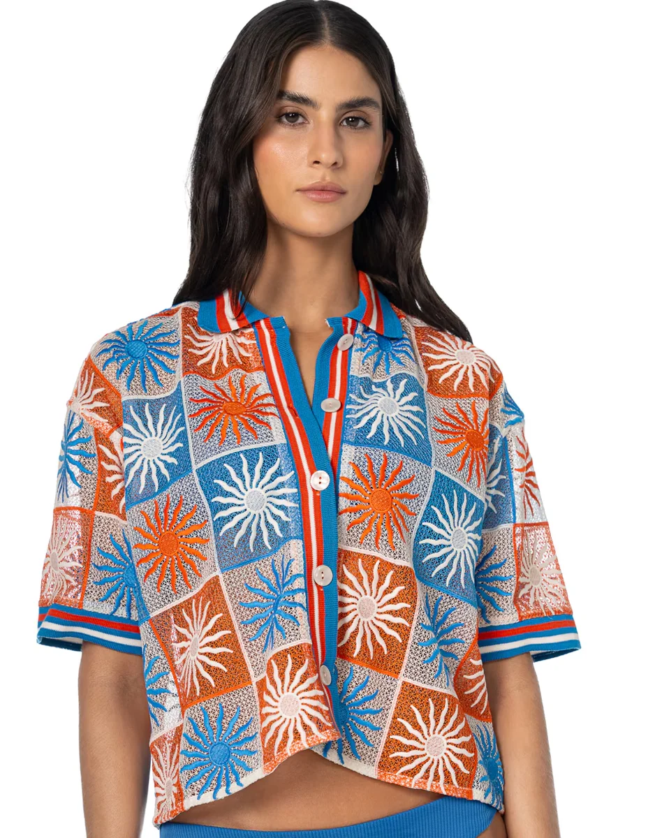 Salida de playa con botones para mujer