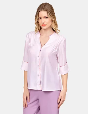 Blusa camisera manga 3/4 para mujer