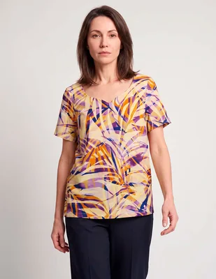 Playera manga corta cuello v para mujer