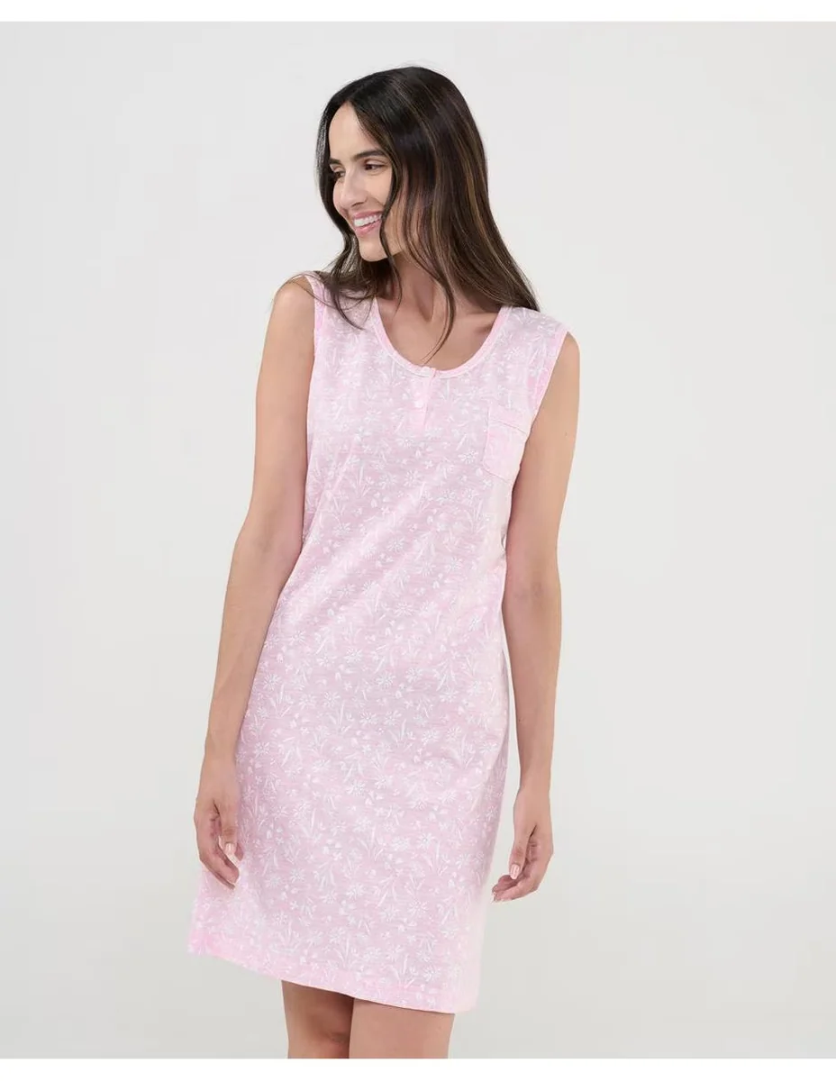 Camisón estampado floral de algodón