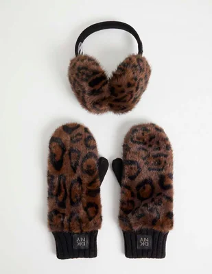 Set orejeras estampado animal print de mujer