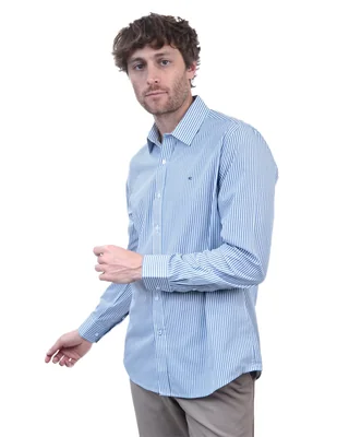 Camisa casual de algodón manga larga para hombre