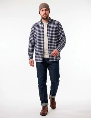 Camisa casual manga larga para hombre