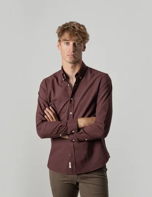 Camisa casual de algodón manga larga para hombre