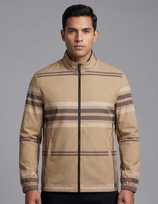Chamarra bomber de vinipiel con bolsillos para hombre