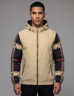 Chamarra casual cuello con cierre para hombre
