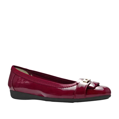 Balerina Ulla Confort con Hebilla en Charol Rojo