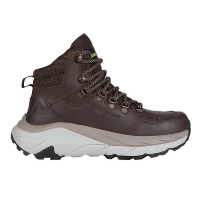 Botín de mujer, tipo hiker, de piel, con agujetas, color chocolate, acabado crazy, mod. 1344632