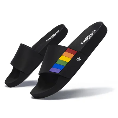 Sandalia Slide para Hombre, Color Negro Capa de Ozono
