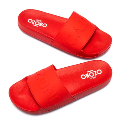 Sandalia Slide para Hombre, Color Rojo Capa de Ozono
