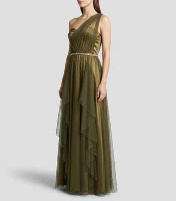 Vestido de fiesta largo liso Mujer