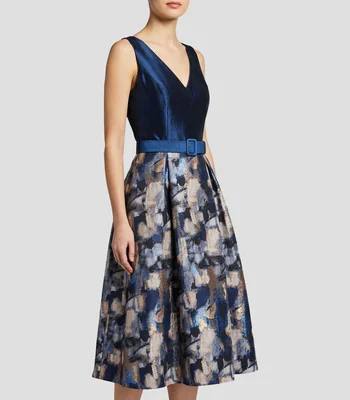 Vestido midi con estampado Mujer