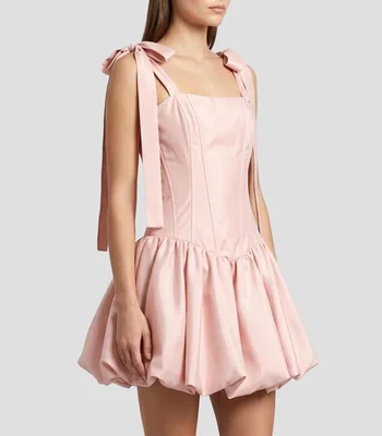 Vestido de fiesta corto liso Mujer