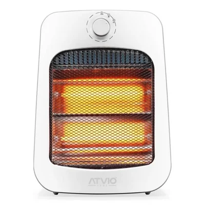 Calefactor Atvio De Piso De Cuarzo Fácil de Transportar Ligero + Ventilador - Blanco