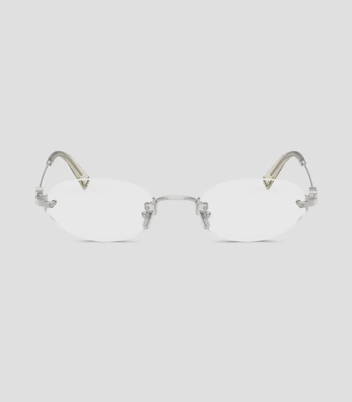 Lentes oftálmicos ovalados plateado Mujer