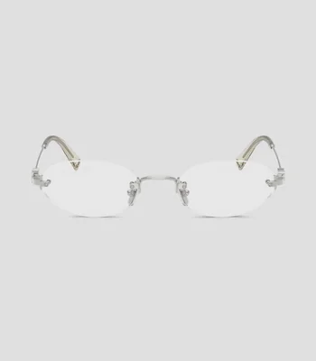 Lentes oftálmicos ovalados plateado Mujer