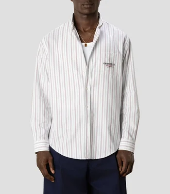 Camisa a rayas manga larga Hombre