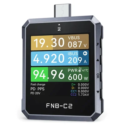 Probador Usb Fnirsi Fnb-c2 Pd3.1 240 W Bidireccional - Venta Internacional.