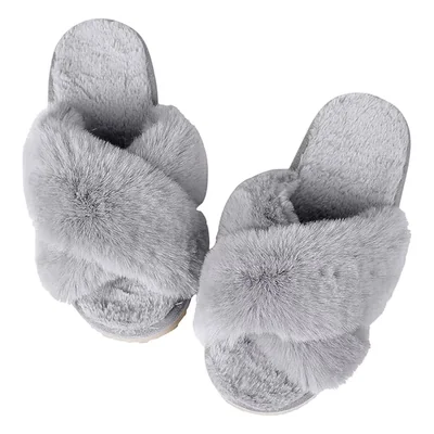 Pantuflas Antideslizantes Bluelander Gris Cruzadas