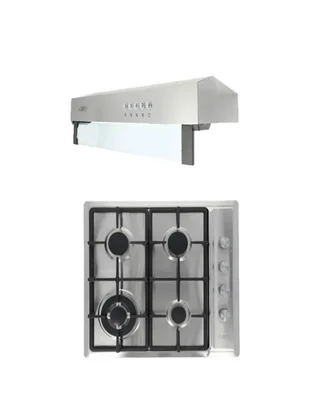 COMBO Parrilla 60 cm Acero Inoxidable y Campana Slim Acero Inox 75 Cm