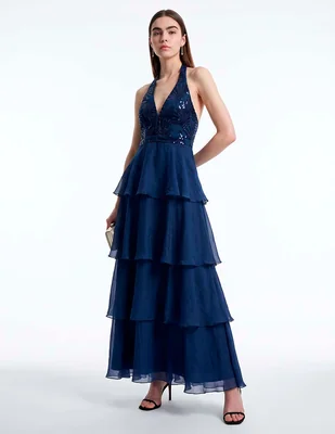 Vestido largo de fiesta espalda abierta