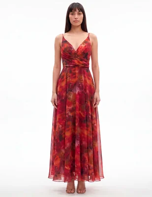 Vestido maxi de fiesta escote profundo