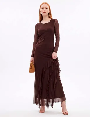 Vestido largo de fiesta escote medio