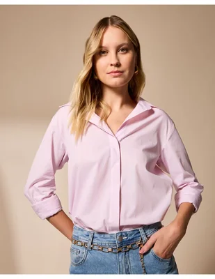 Camisa/Sobrecamisa de Algodón manga Larga para mujer