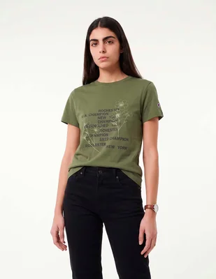 Playera manga corta cuello redondo para mujer