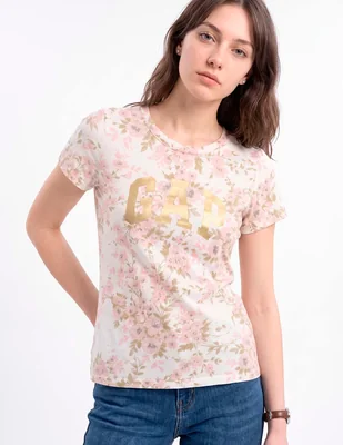 Playera manga corta cuello redondo para mujer