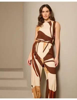 Jumpsuit de Viscosa Casual estampado Floral para mujer