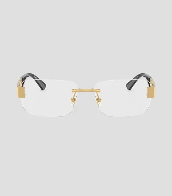 Lentes oftálmicos cuadrados dorados Hombre