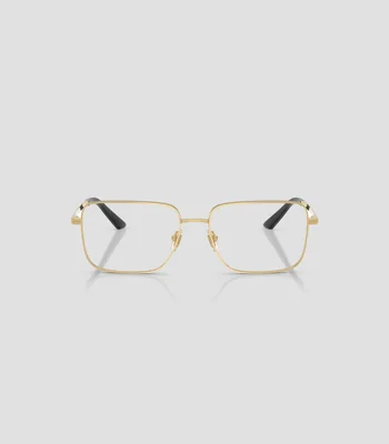 Lentes oftálmicos rectangulares dorados Hombre