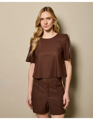 Short/Bermuda de Lino y viscosa para mujer