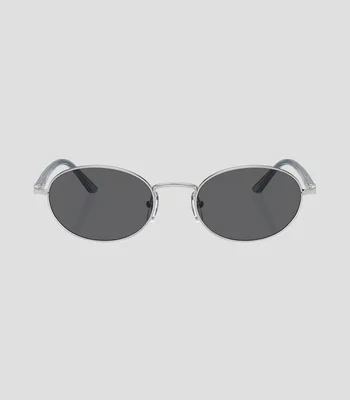 Lentes de sol ovalados plateados Unisex