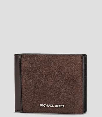 Cartera bifold café en piel Hombre