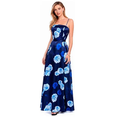 Vestido de Fiesta Strapless Estampado Floral Eva Brazzi para Mujer
