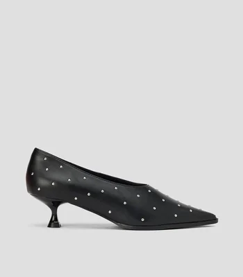 Zapatillas Pump con tacón bajo delgado Mujer