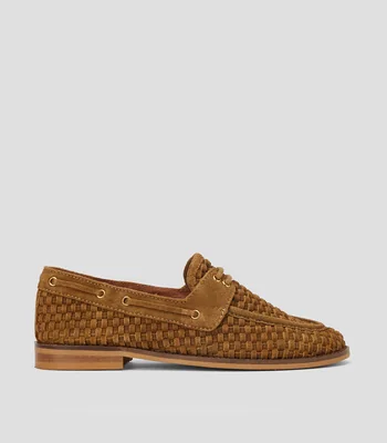 Mocasines en piel vacuna trenzado Mujer