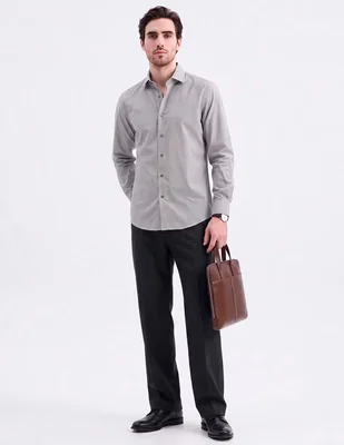 Camisa de vestir de algodón manga larga para hombre