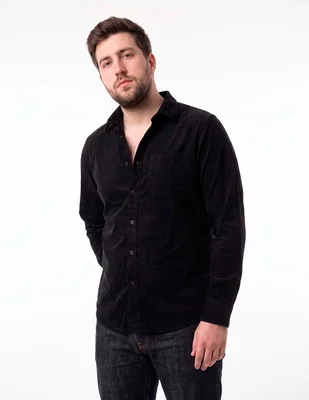 Camisa casual de algodón manga larga para hombre