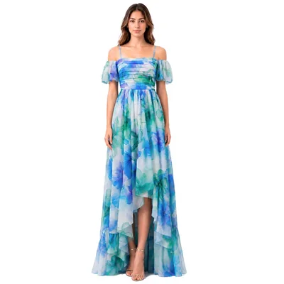 Vestido de Fiesta Hi Low Estampado Floral Eva Brazzi para Mujer