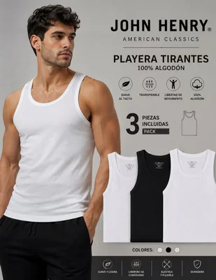 Set playera cuello redondo para hombre