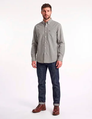 Camisa casual de algodón manga larga para hombre